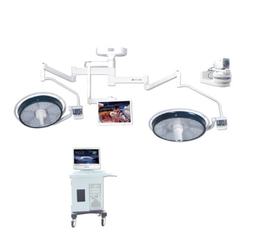 Ceiling-mounted LED Operating lamp with video camera