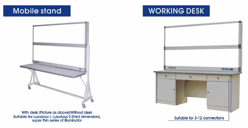 X ray film illuminator with Working desk stand