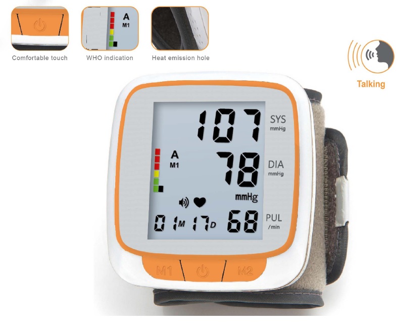 Speech Wrist BP Monitor Machine with talking voice