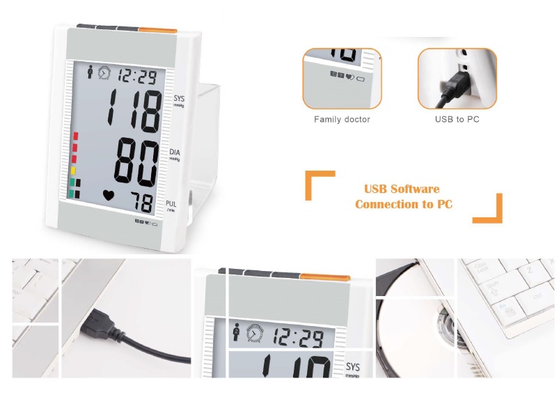 Blood pressure monitor connected to computer