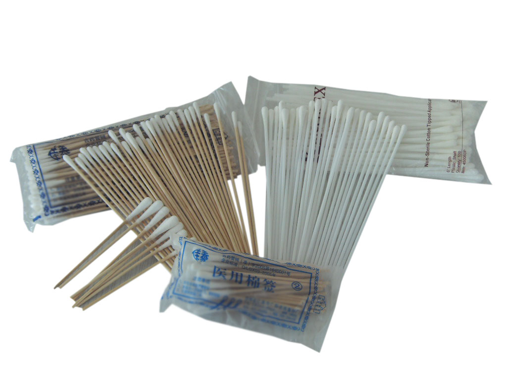 Wooden Stick Cotton Tipped Medical Swab