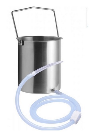 Stainless Steel Enema Bucket Kit with siilicone hose and tip