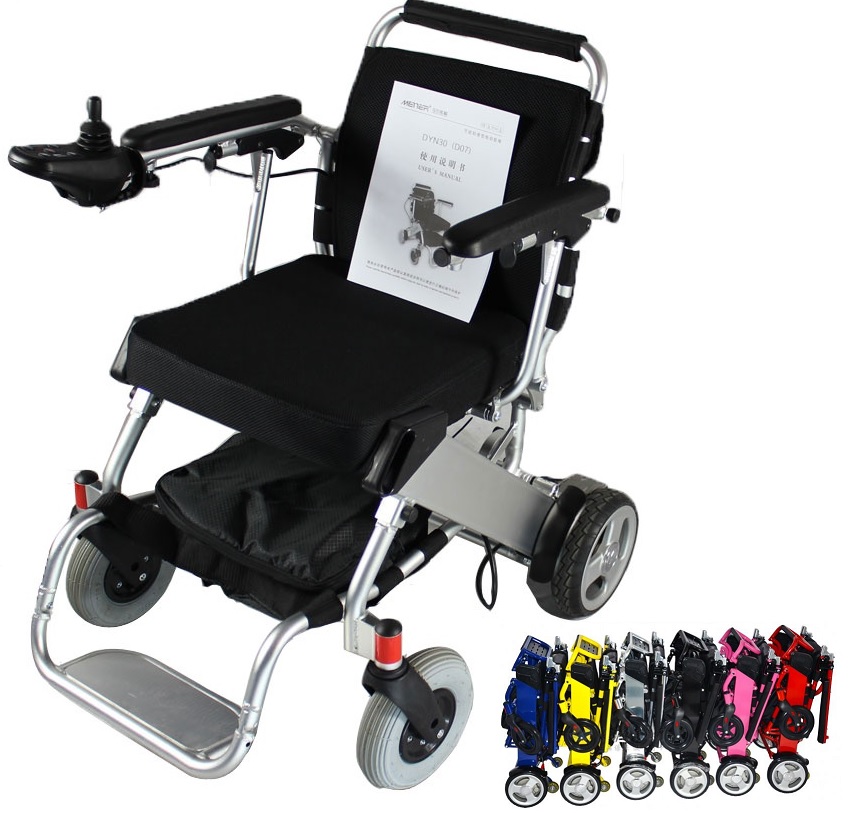 Ultra Light Travel Compact foldable electric wheelchair with lithium battery