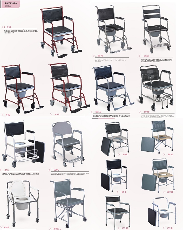 Folding Commode Chair with wheels