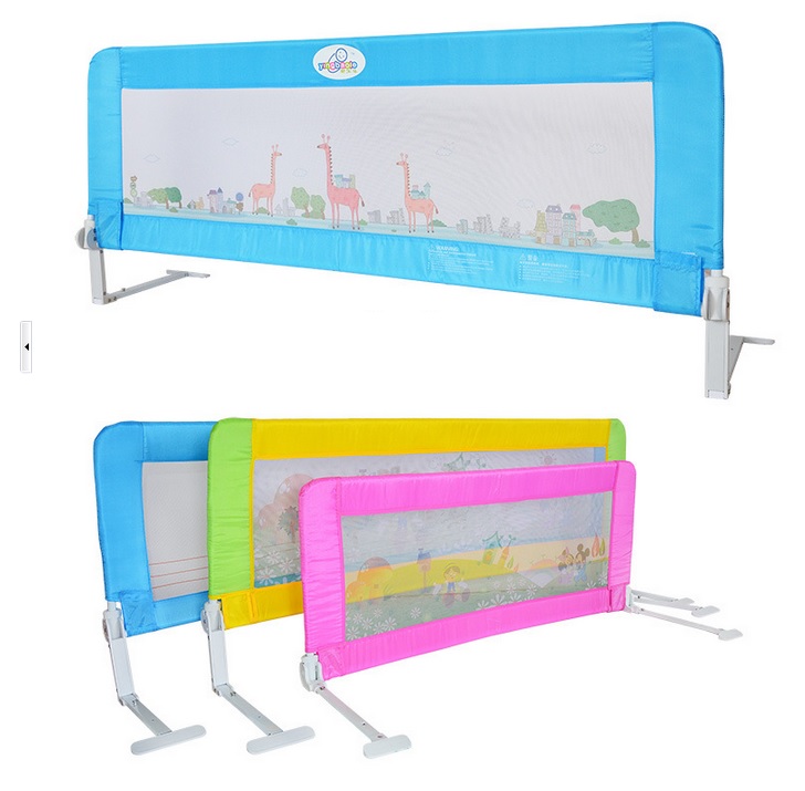 Swing down Pediatric Crib Bed Gaurd Rail with safety strap