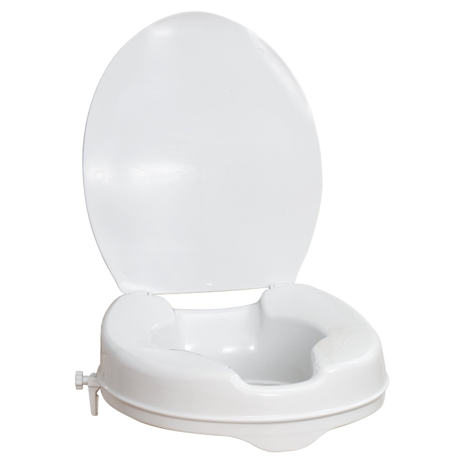Raised elevated toilet seat with Lid