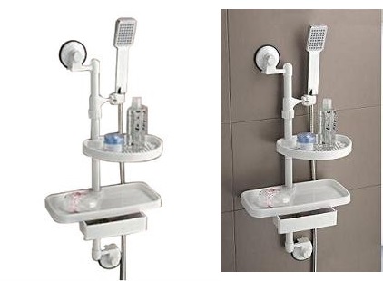 Suction Cup Wall Mount Bathroom Shower Rack