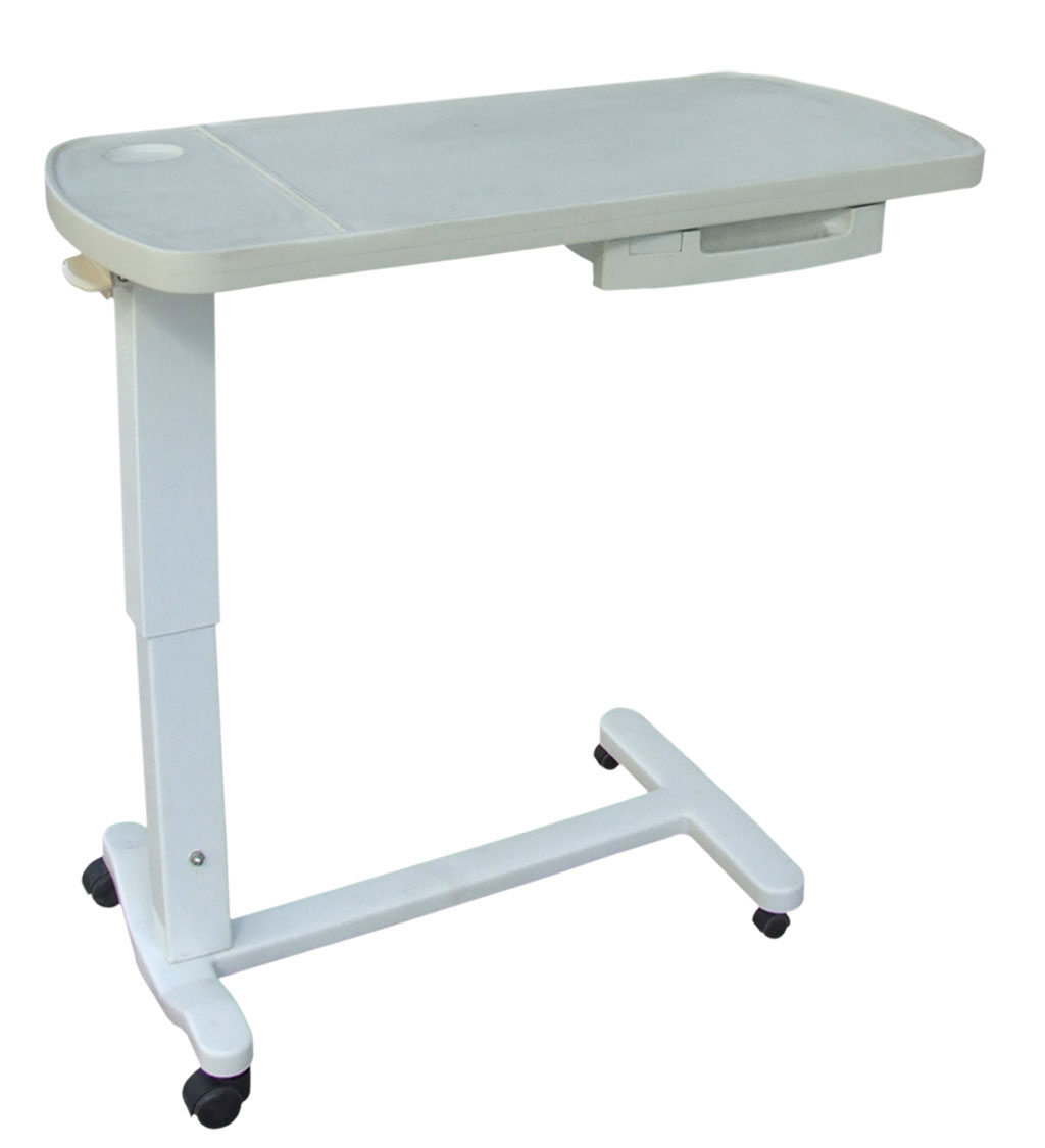 Medical Overbed Table with Drawer and cup holder