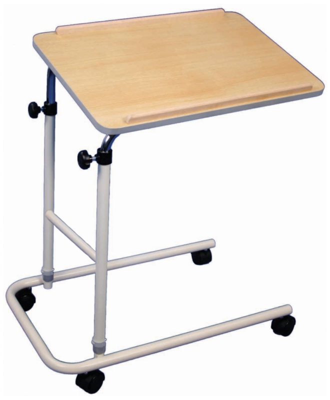 Movable Tilting Overbed Table with C-Shaped Base