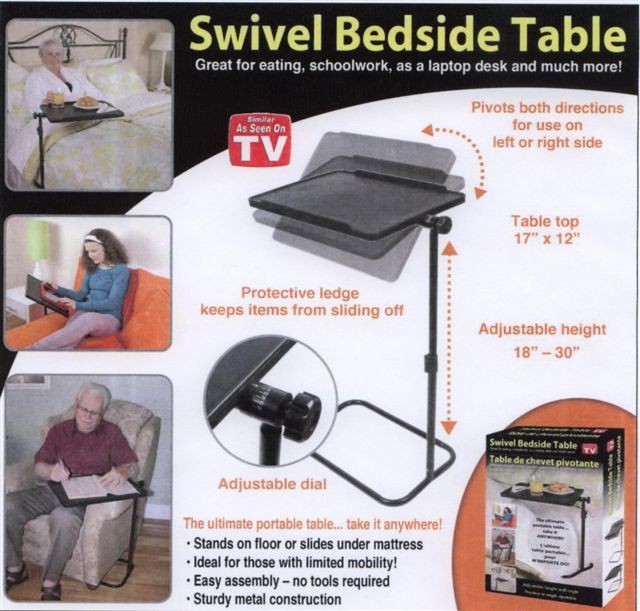 Adjustable Swivel Bedside Table