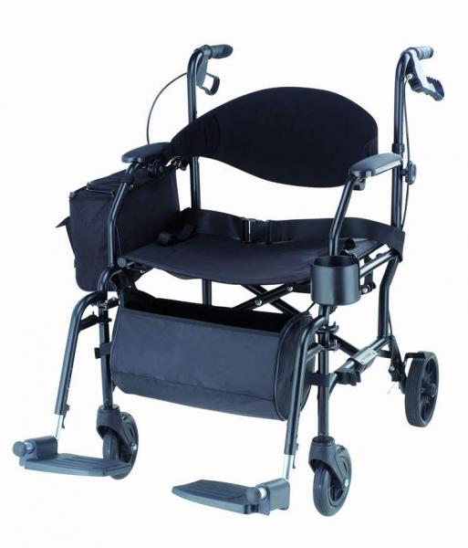 Rollator Transport Chair with cup holder