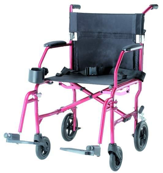 Aluminum alloy transit wheelchair with cup holder