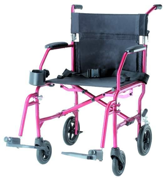 Aluminum alloy transit wheelchair with cup holder