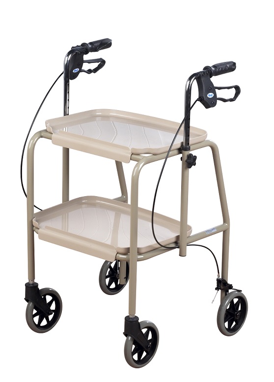 braked trolley walker with tray