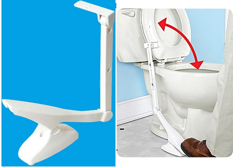 Pedal operated Toilet lift seat putter downer