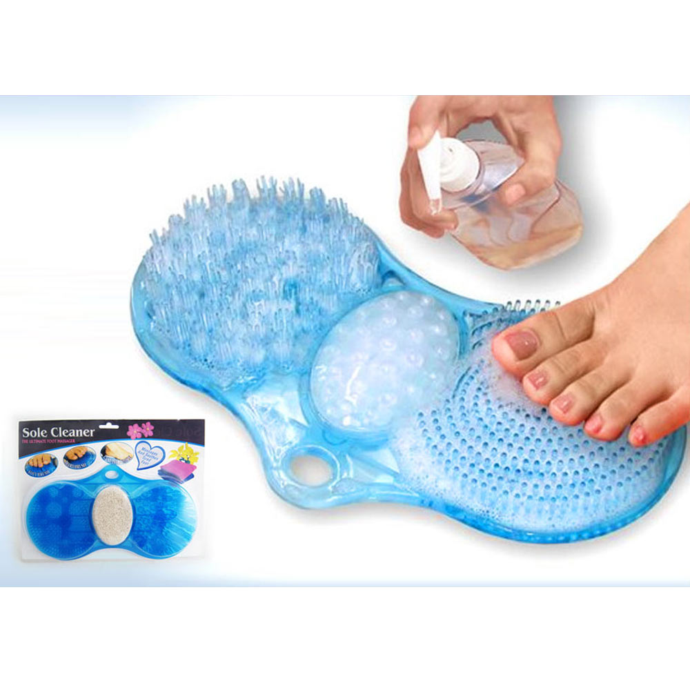 3 in 1 shower bath foot scrubber with brush massager