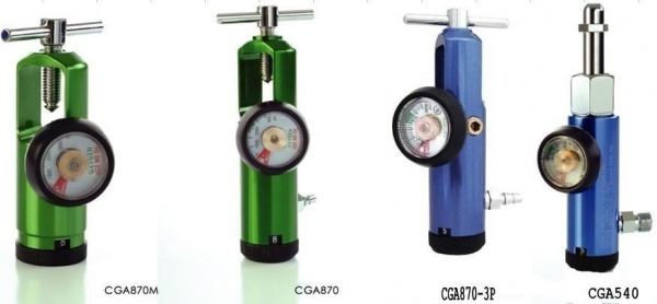 Click style Aluminum Medical Oxygen Regulators