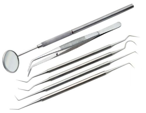 Dental Scaler Pick Tools with Inspection Mirror and Tweezer