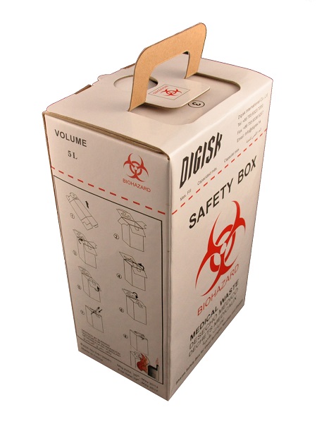 Cardboard Wate sharps safety box