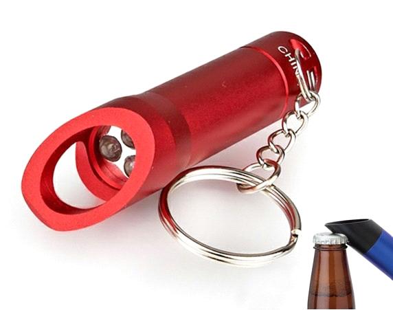 3 LED Flashlight Key Chain with Bottle Opener