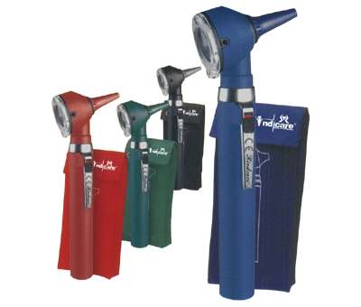 colored pocket otoscope in pouch