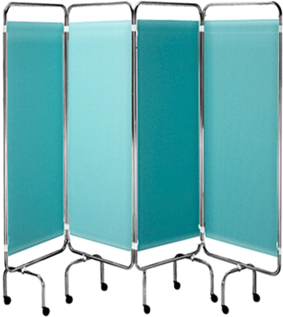 4 Sections Mobile Folding Hospital Ward Screen