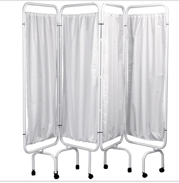 4 panel white frame foldable Hospital screen