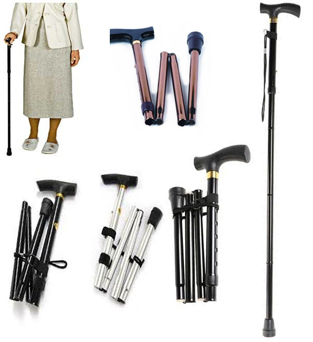 Aluminium Foldable walking stick Cane