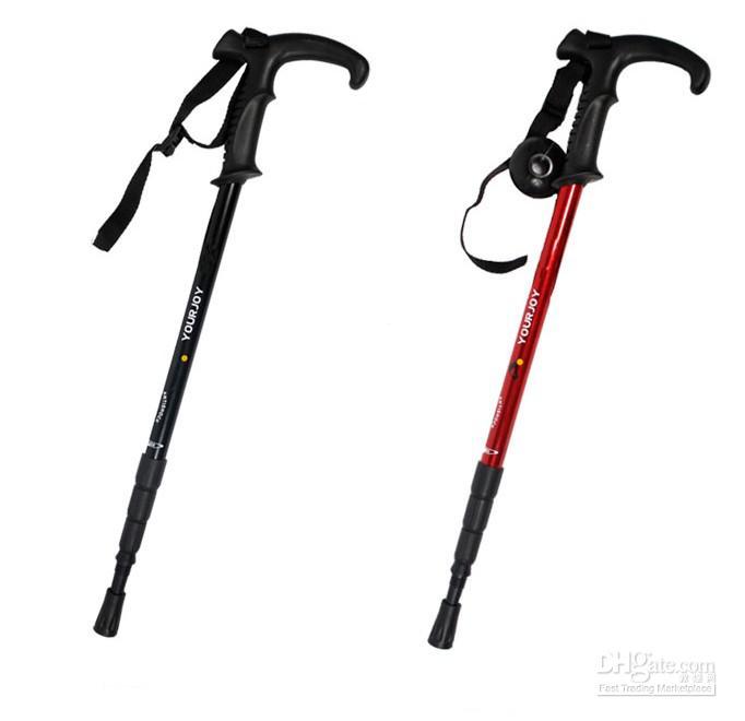 Outdoor Retractable Walking Hiking Stick with LED light and alarm