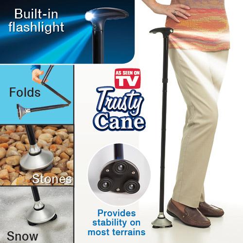 LED Flashlight  Fold Walking Trusty Cane