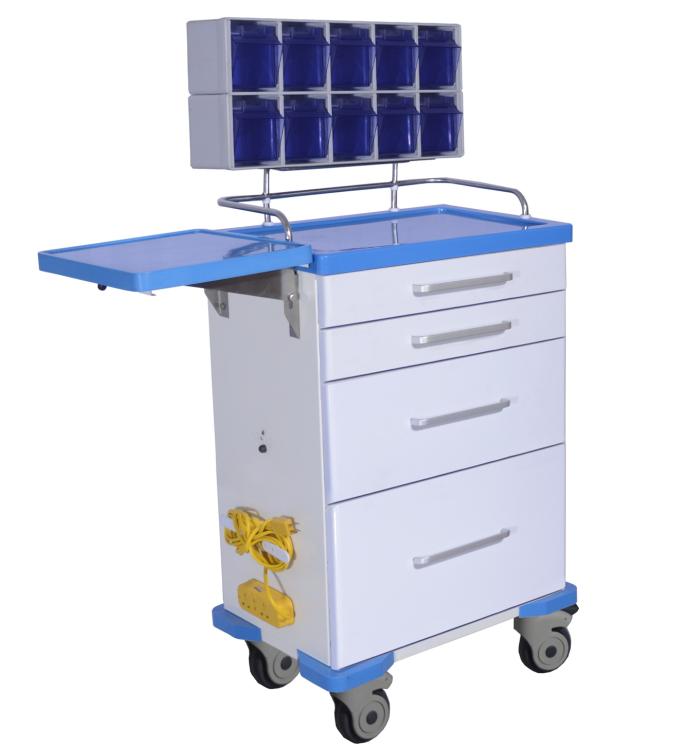 Medical Steel Anesthesia cart with shelf unit ,drawer