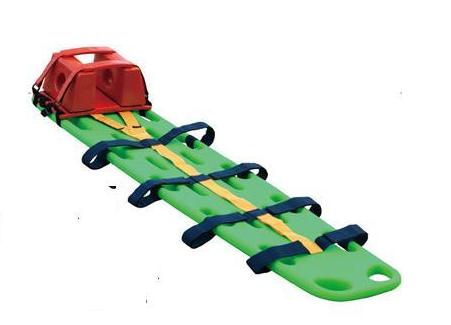 Plastic Spine board with head immobilizer