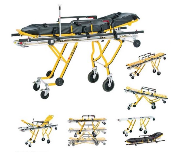 Adjustable Guardrail Type Ambulance trolley stretcher