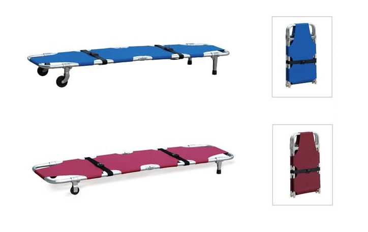 Single Fold Stretcher With Two Wheels