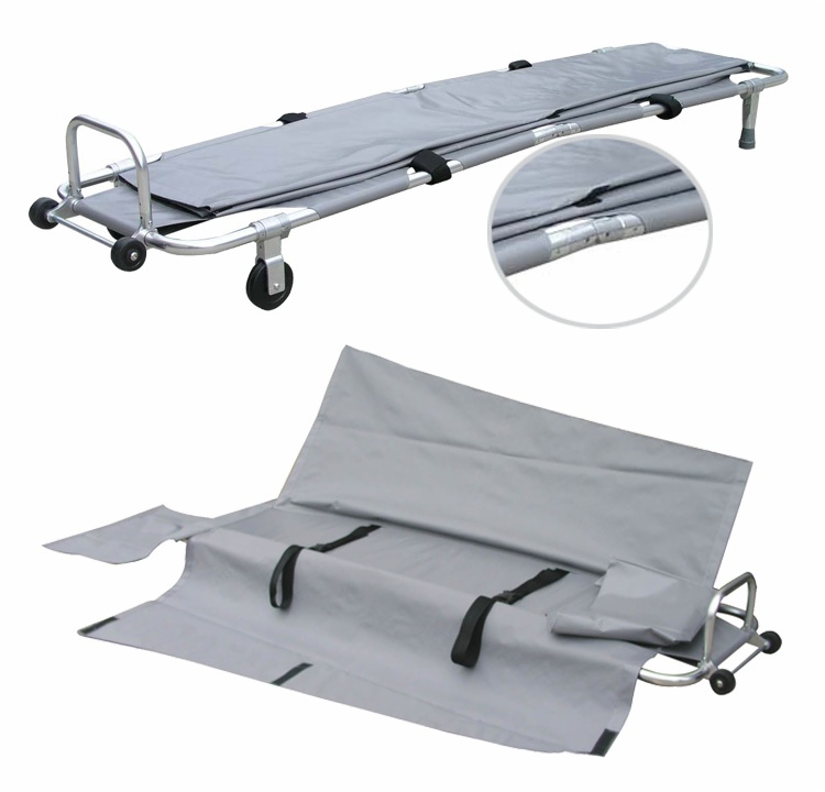 Fold Funeral Mortuary stretcher with body cover