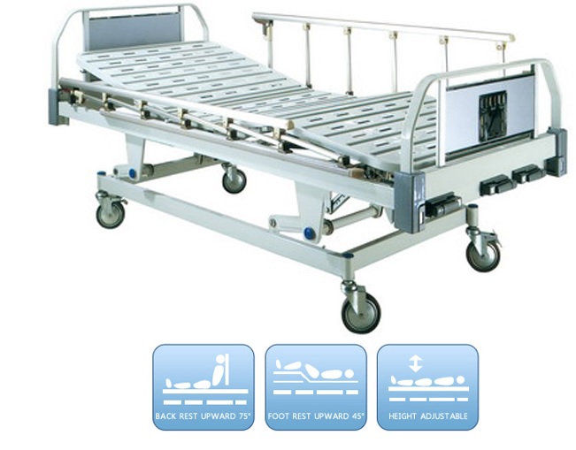 Stainless Steel Medical Manual Three Fowler Bed