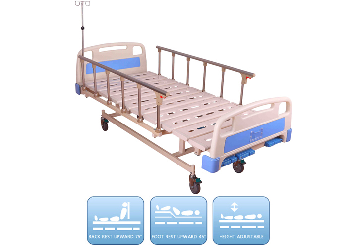Height Adjustable ABS Medical Manual Crank Bed For Hospital