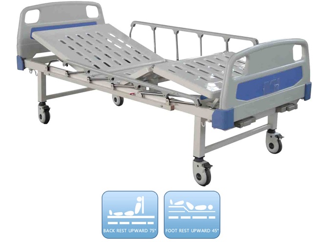 two functions hospital care bed with 2 way cranks