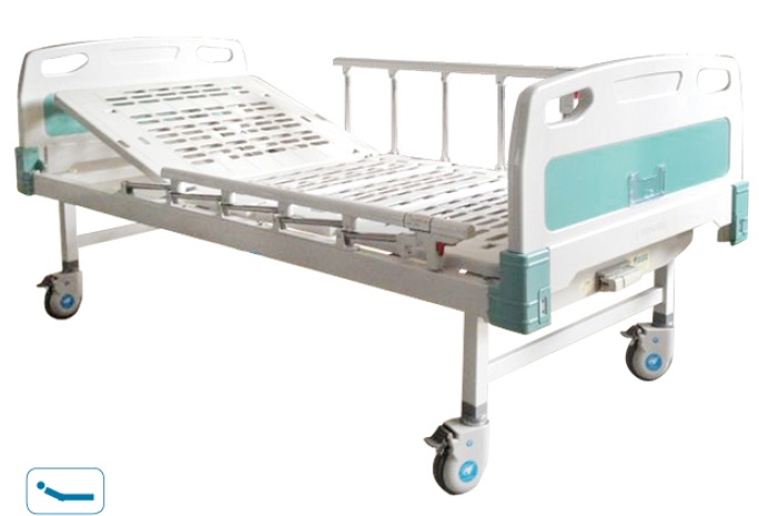 Hospital one function Manual bed with castor
