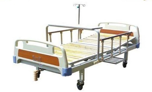 single function Medical care bed with shoe holder and dinner table