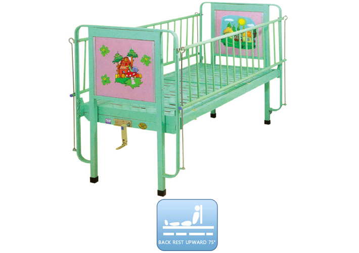 hospital manual 2 section semi-fowler pediatric bed