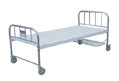 One section Flat Plain hospital bed on castor